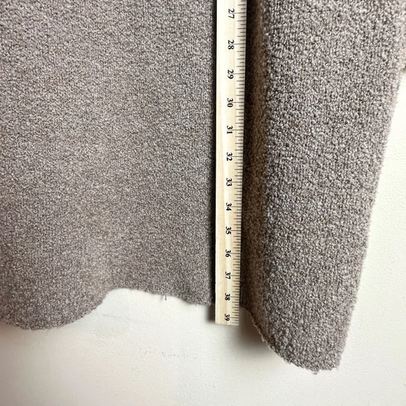 J. Jill Velvet Trim Merino Wool Silk Blend Brown Cardigan Duster Size Medium - Picture 13 of 16